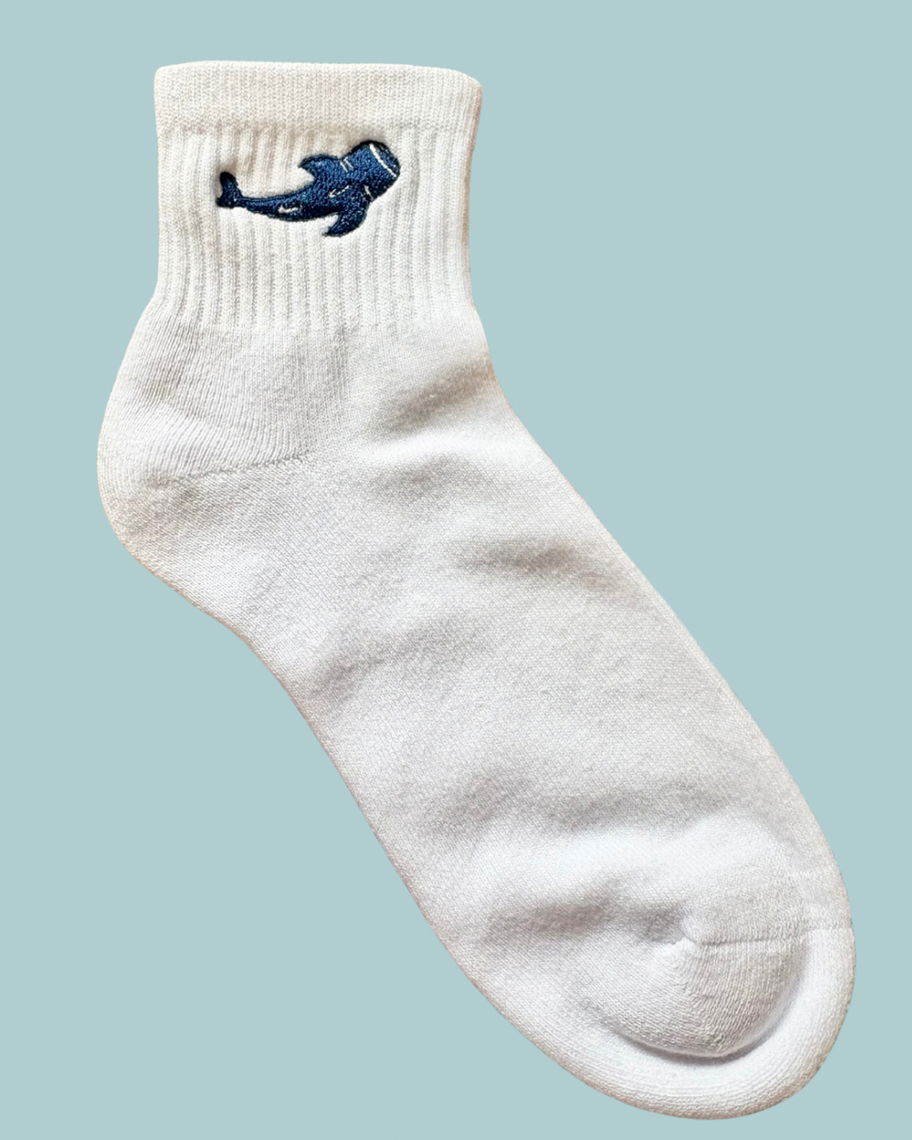 Whale Shark Embroidered Crew Socks