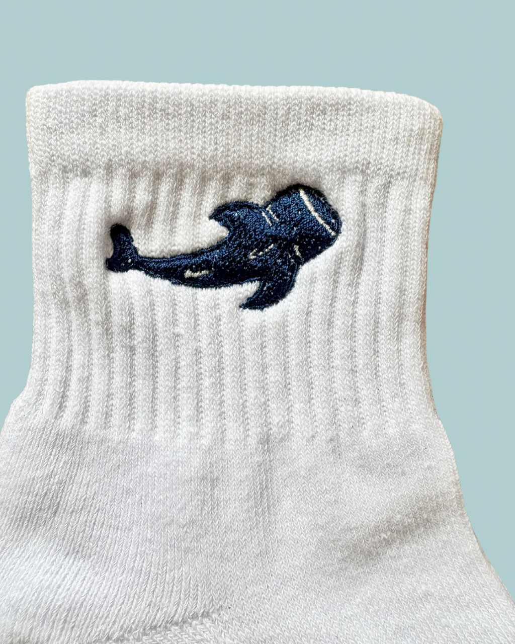 Whale Shark Embroidered Crew Socks