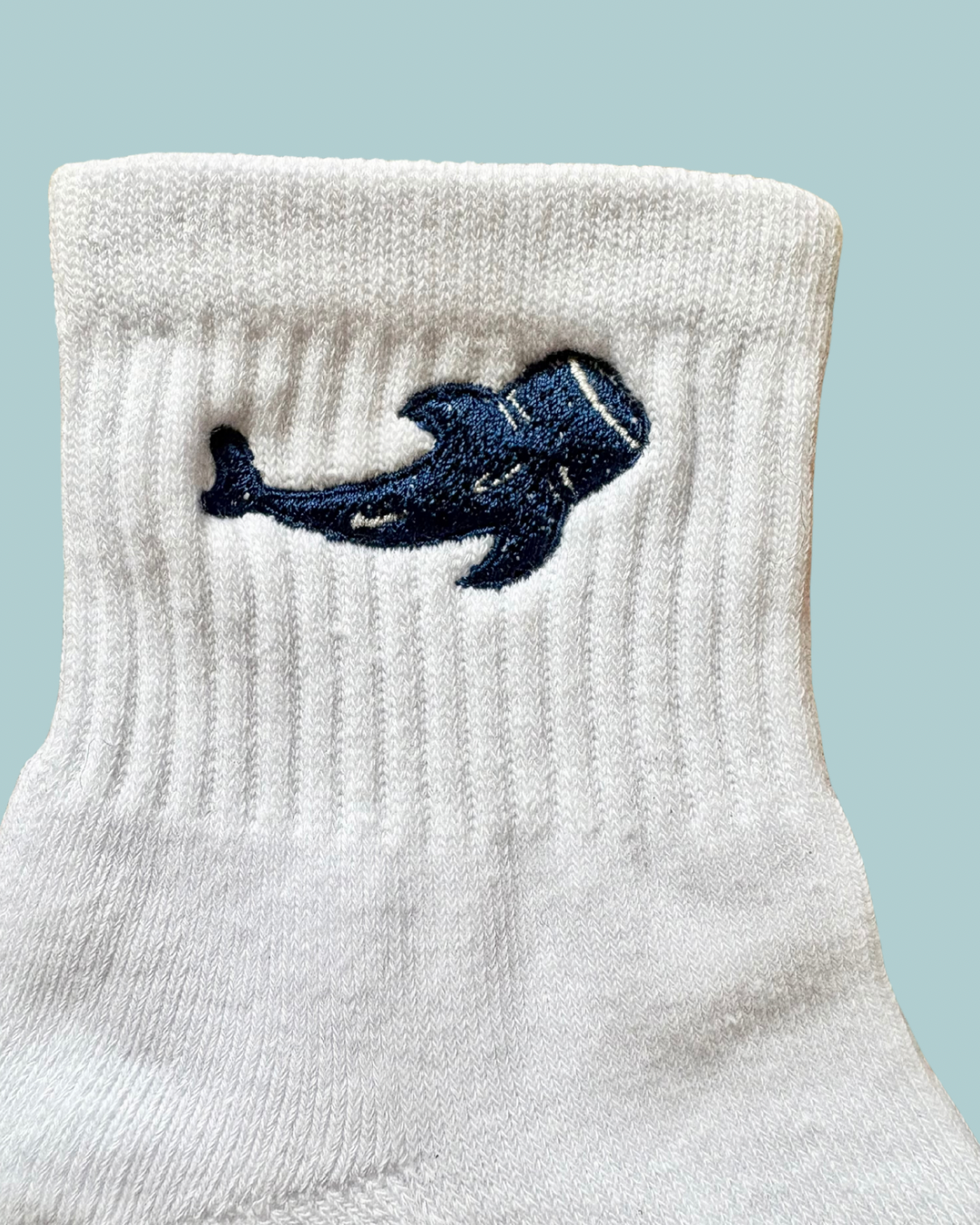Whale Shark Embroidered Crew Socks