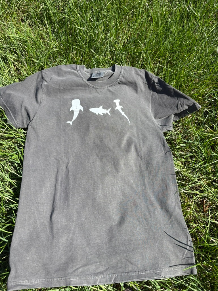 Triple Shark Icon Short Sleeve T-Shirt