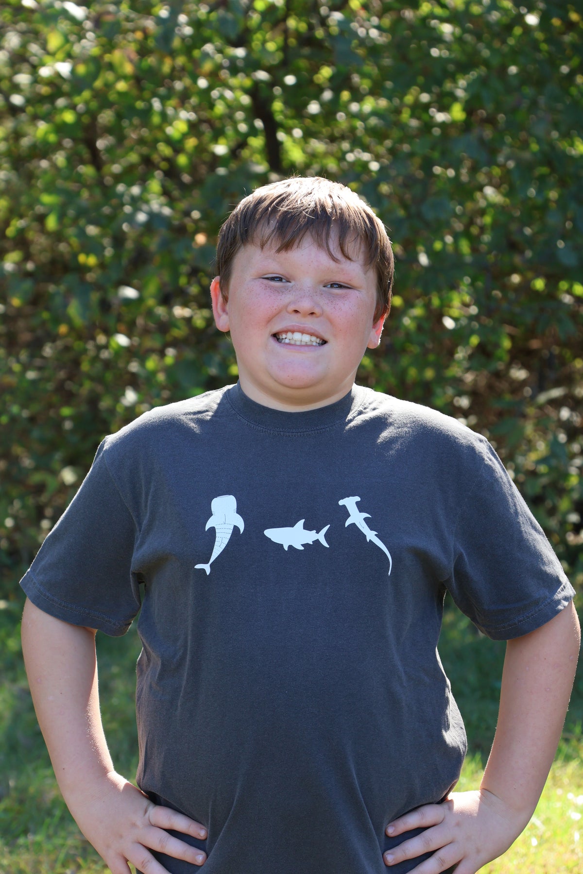 Triple Shark Icon Short Sleeve T-Shirt