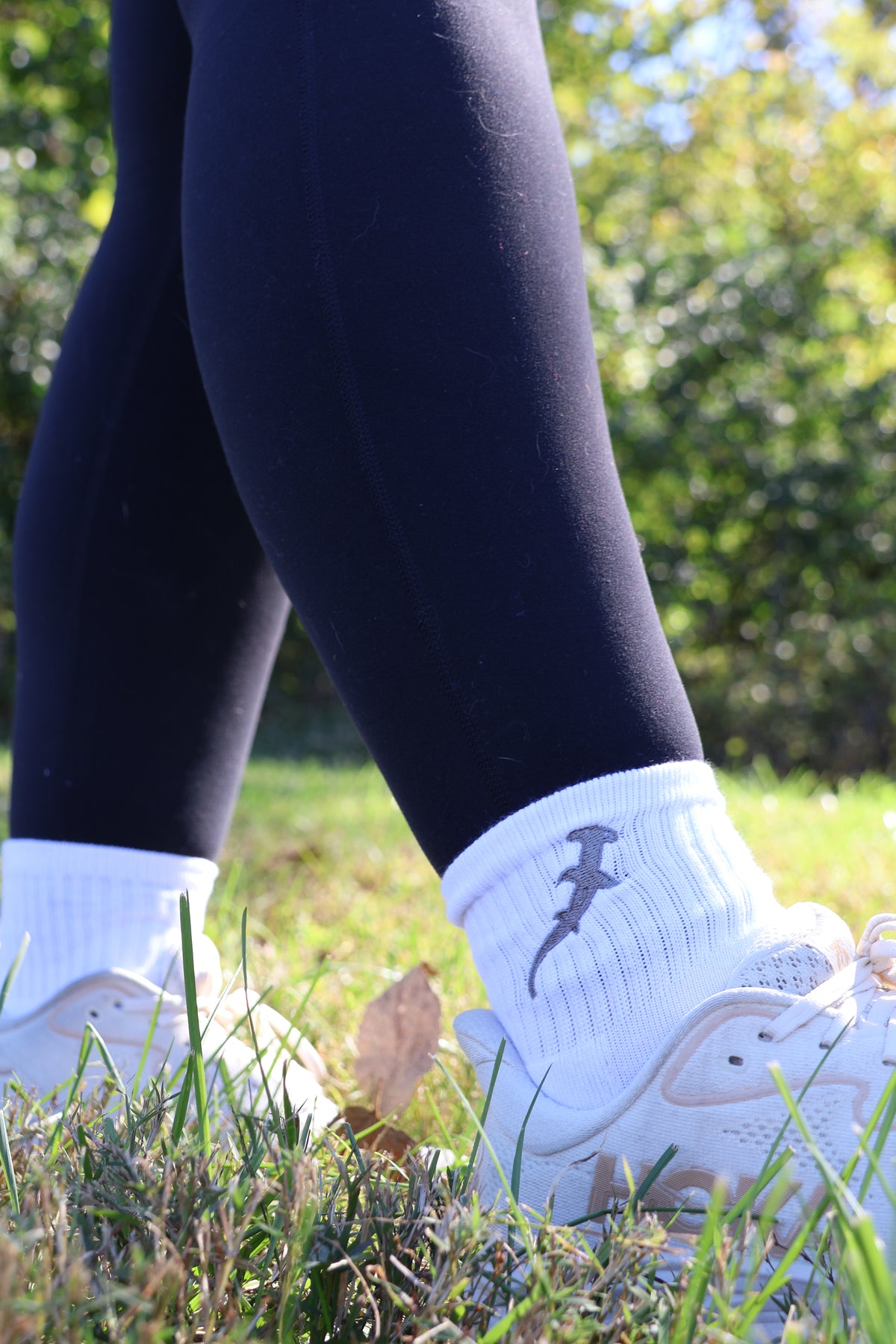 Hammerhead Shark Embroidered Crew Socks