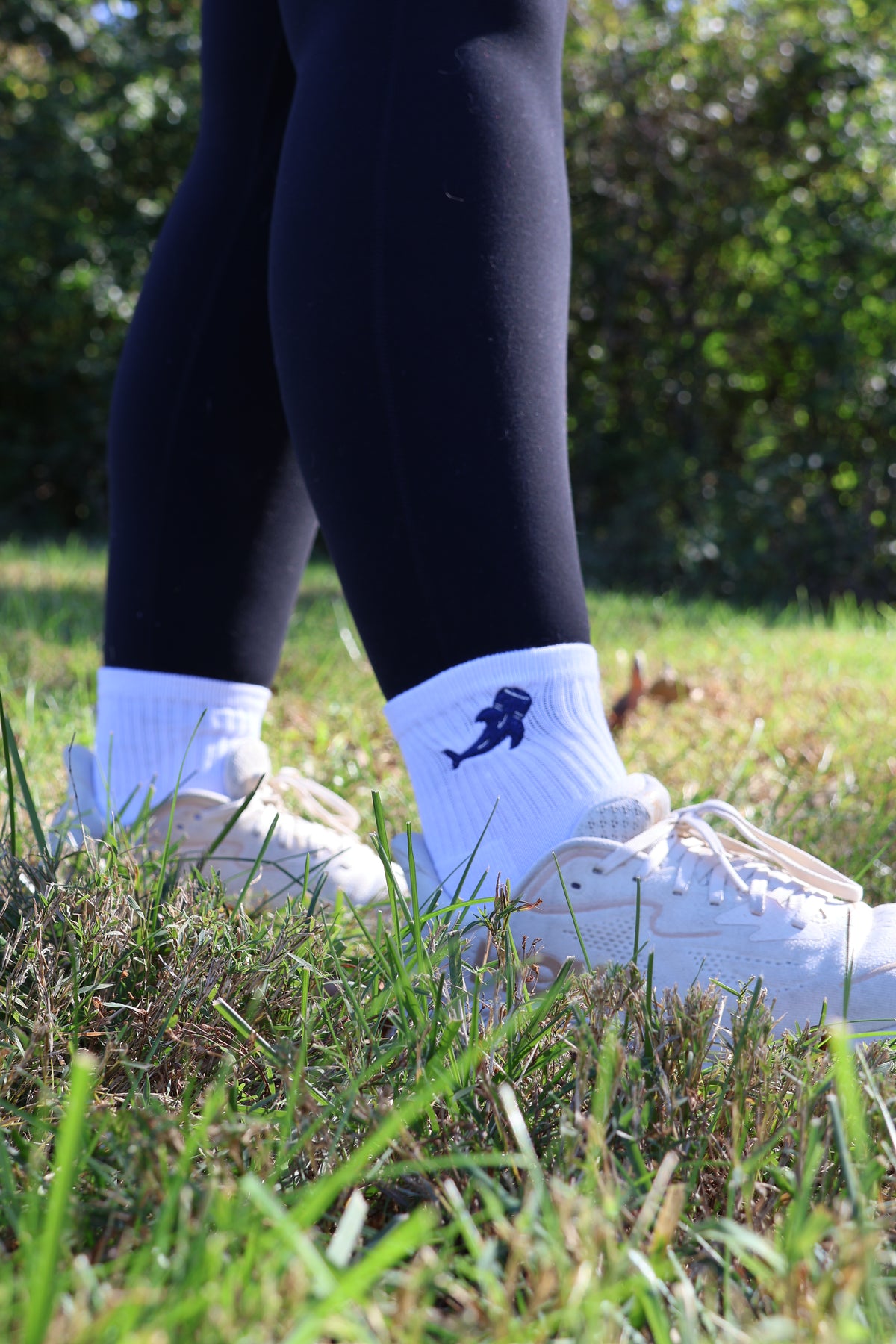 Whale Shark Embroidered Crew Socks