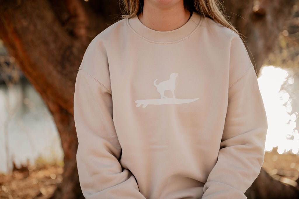 Surfing Pup Patch Crewneck