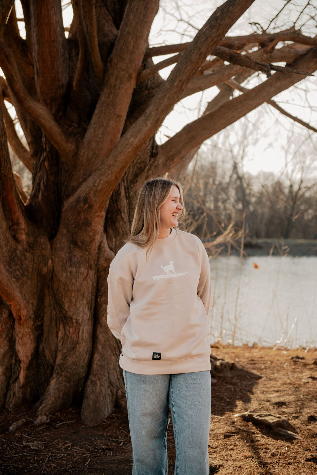 Surfing Pup Patch Crewneck